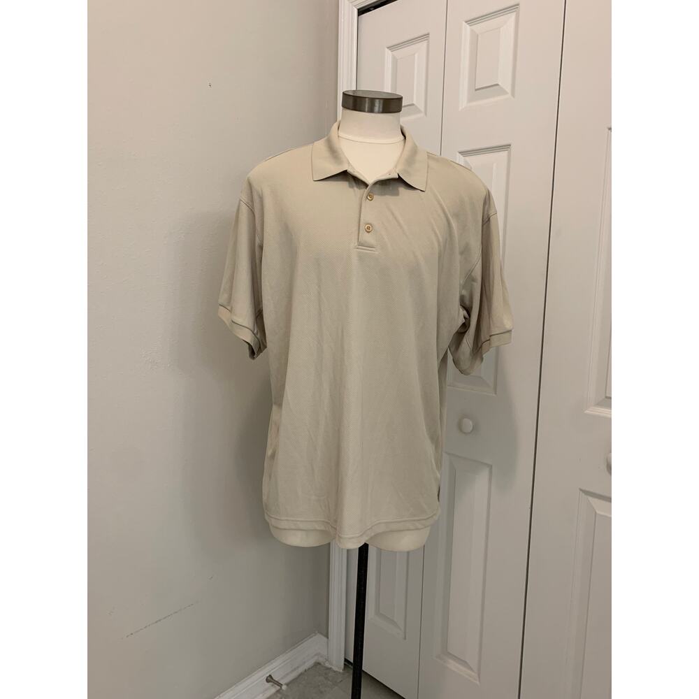 Reel Legends Meshed Back Beige Short sleeve polo - XL